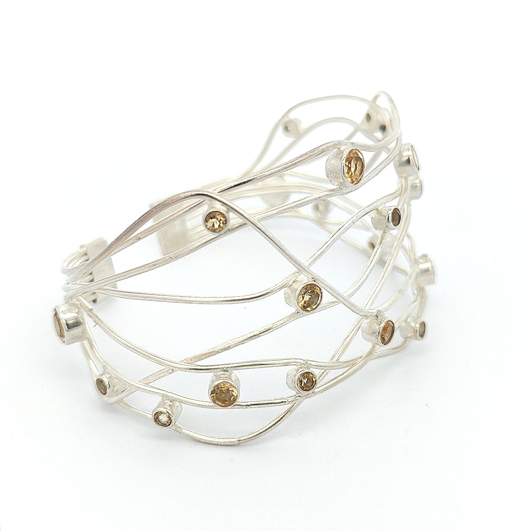 Sterling Silver Citrine Cuff - Giselle - boothandbooth