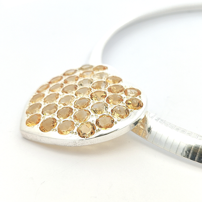 Citrine Heart Pendant - Gemma - boothandbooth