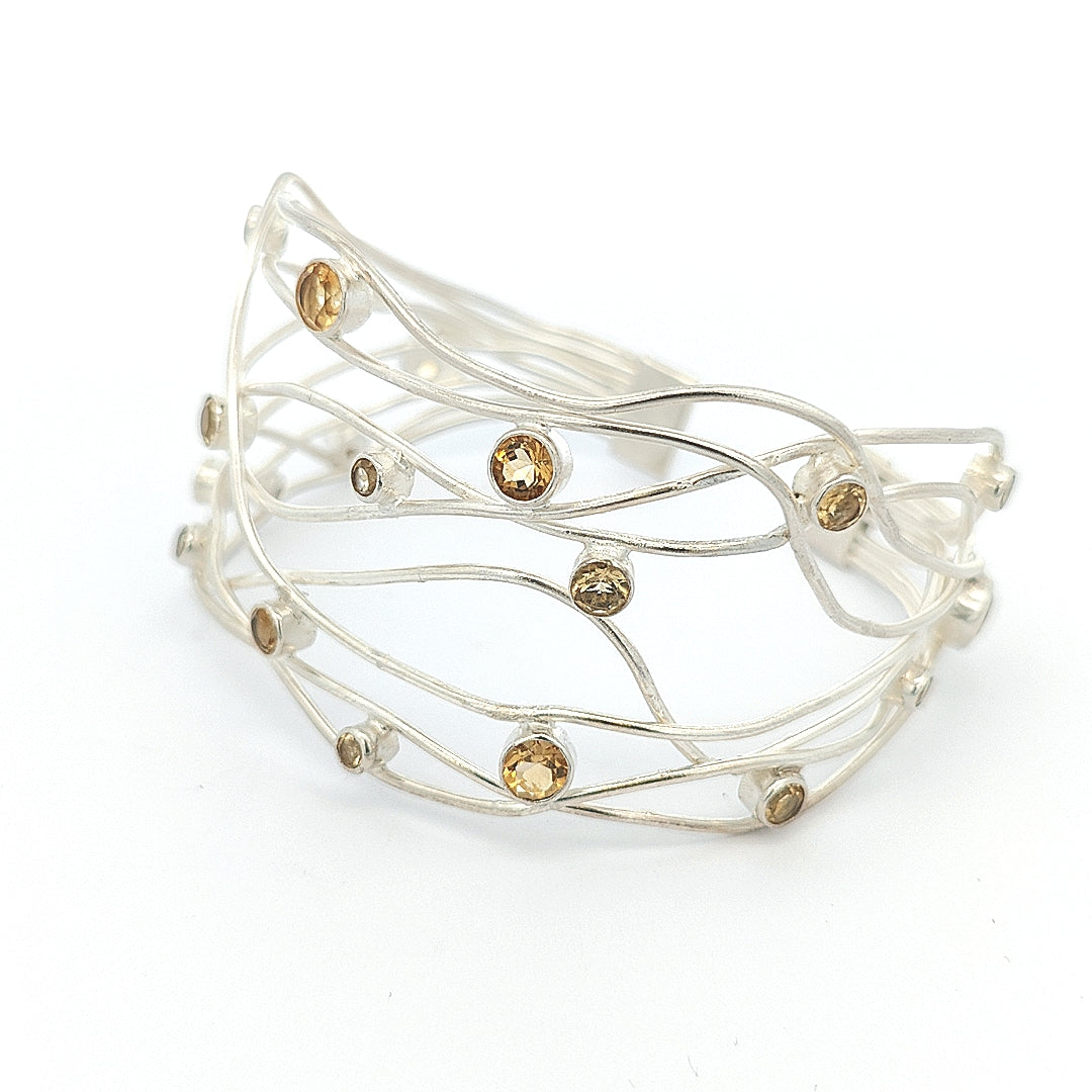 Sterling Silver Citrine Cuff - Giselle - boothandbooth