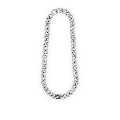 Rhodium-plated 925 silver chain necklace with black zircons and black rhodium - boothandbooth