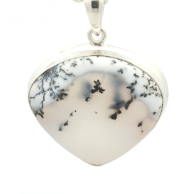 Dendritic Agate Pendant - Snow - boothandbooth