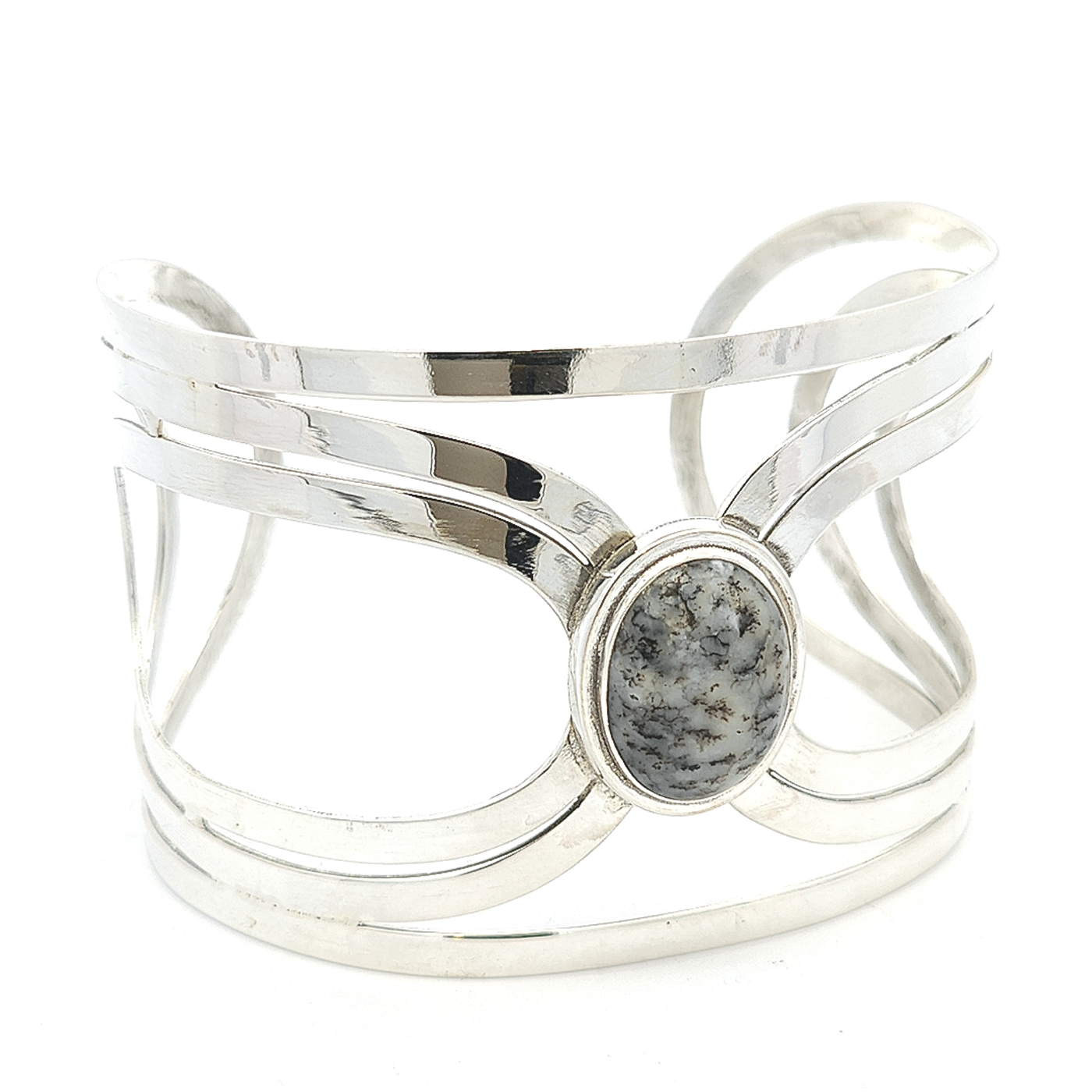 Sterling Silver Dendritic Agate Cuff - Alexandra - boothandbooth