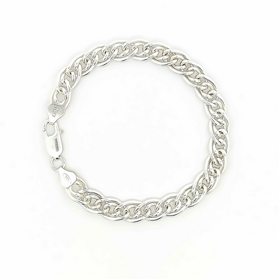 Sterling Silver Double Link Bracelet - boothandbooth