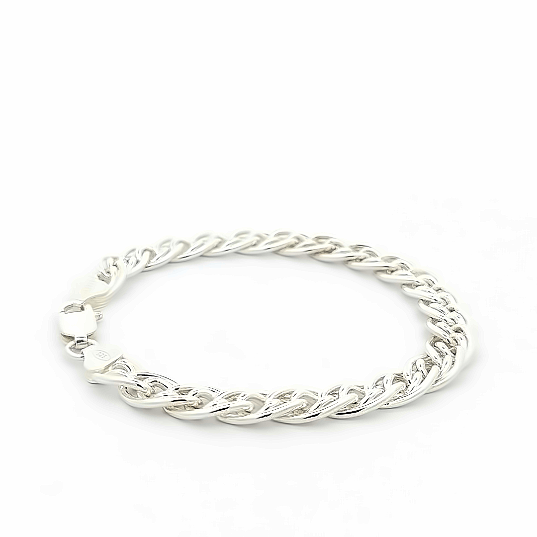 Sterling Silver Double Link Bracelet - boothandbooth