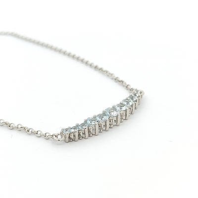 Aquamarine and Diamond Necklace - Celestine - boothandbooth