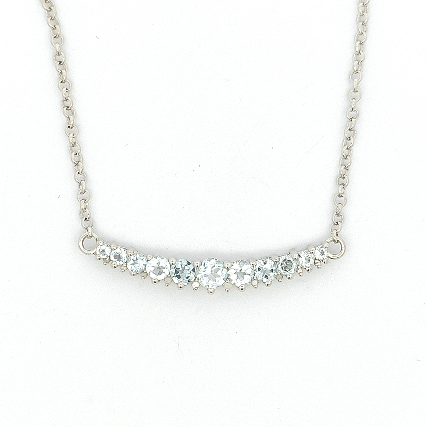 Aquamarine and Diamond Necklace - Celestine - boothandbooth