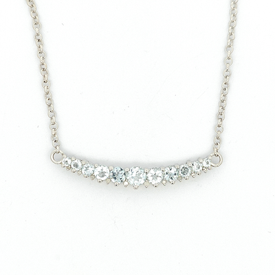 Aquamarine and Diamond Necklace - Celestine - boothandbooth