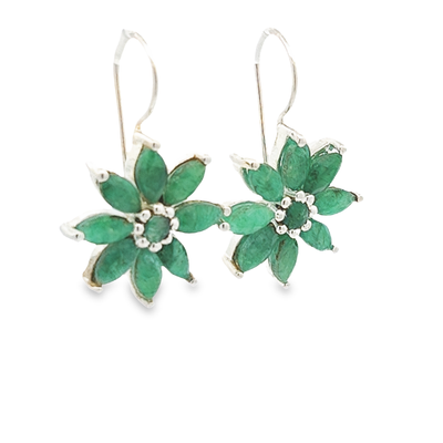 Emerald Flower Earrings - Lilly - boothandbooth