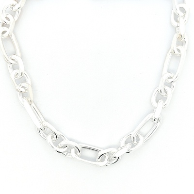 Sterling Silver Figaro Chain, Width 12mm - boothandbooth