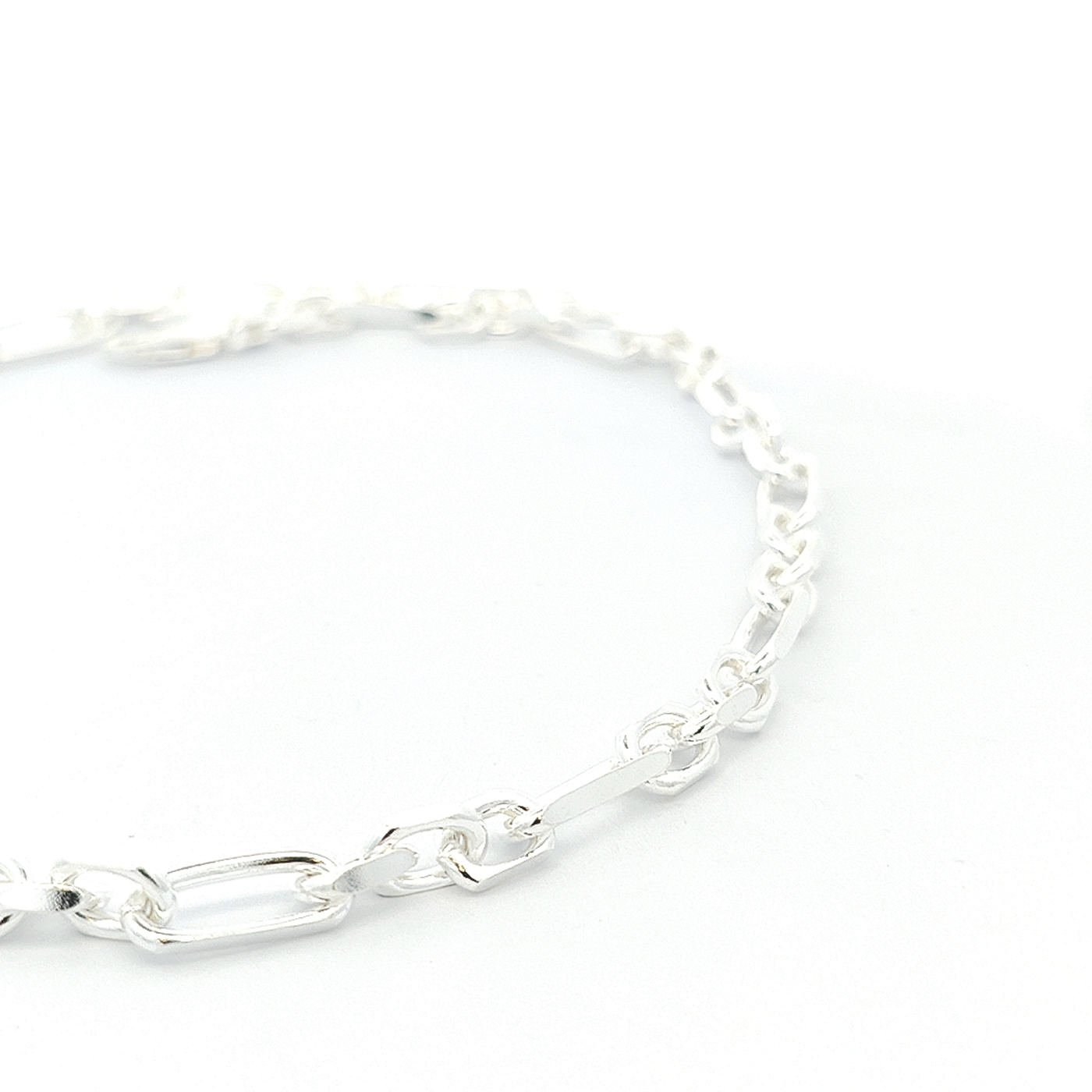 Sterling Silver Figaro Chain, Width 7mm - boothandbooth