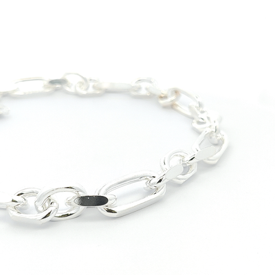 Sterling Silver Figaro Chain, Width 12mm - boothandbooth