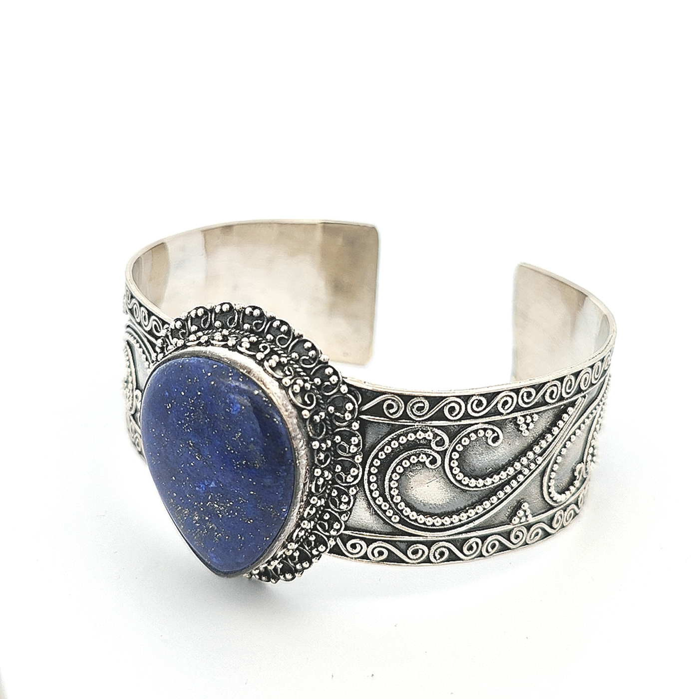 Lapis Lazuli Sterling Silver Bangle - Jacinta - boothandbooth