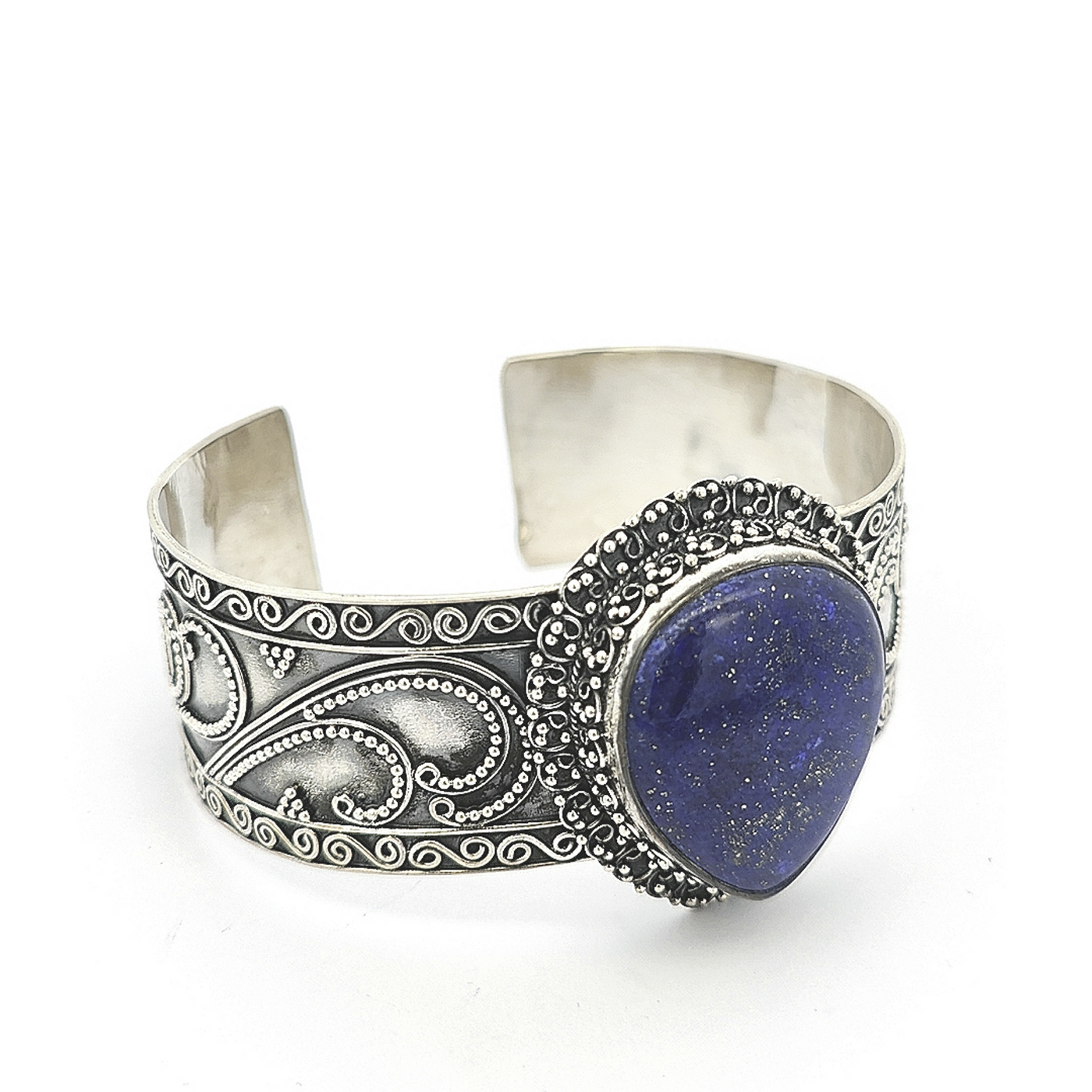 Lapis Lazuli Sterling Silver Bangle - Jacinta - boothandbooth