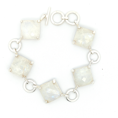 Faceted Rainbow Moonstone Bracelet - Jolene - boothandbooth