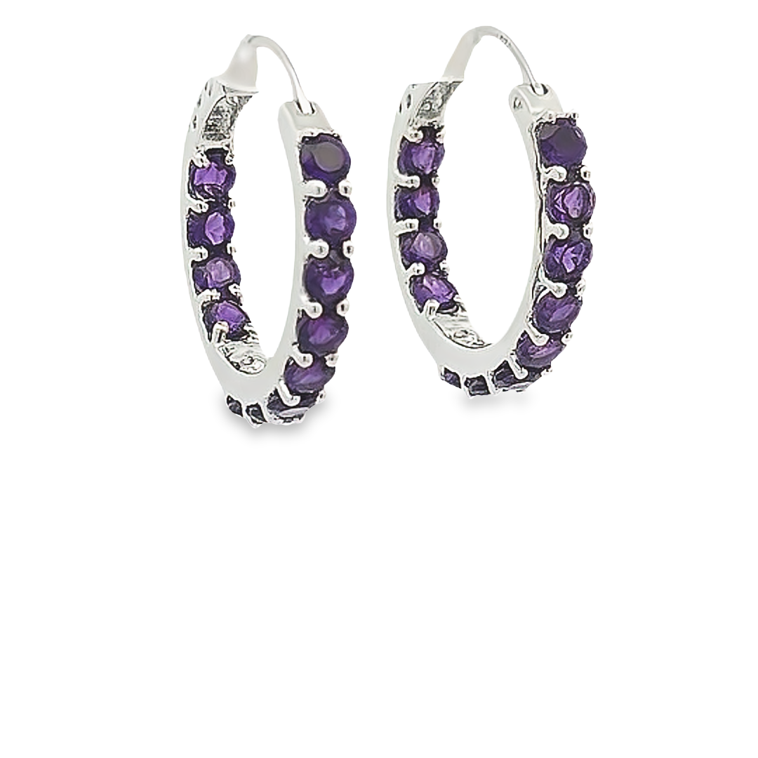 Amethyst Hoops - Madeleine - boothandbooth