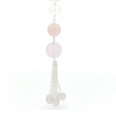 Rose Quartz Bead Necklace - Belle - boothandbooth