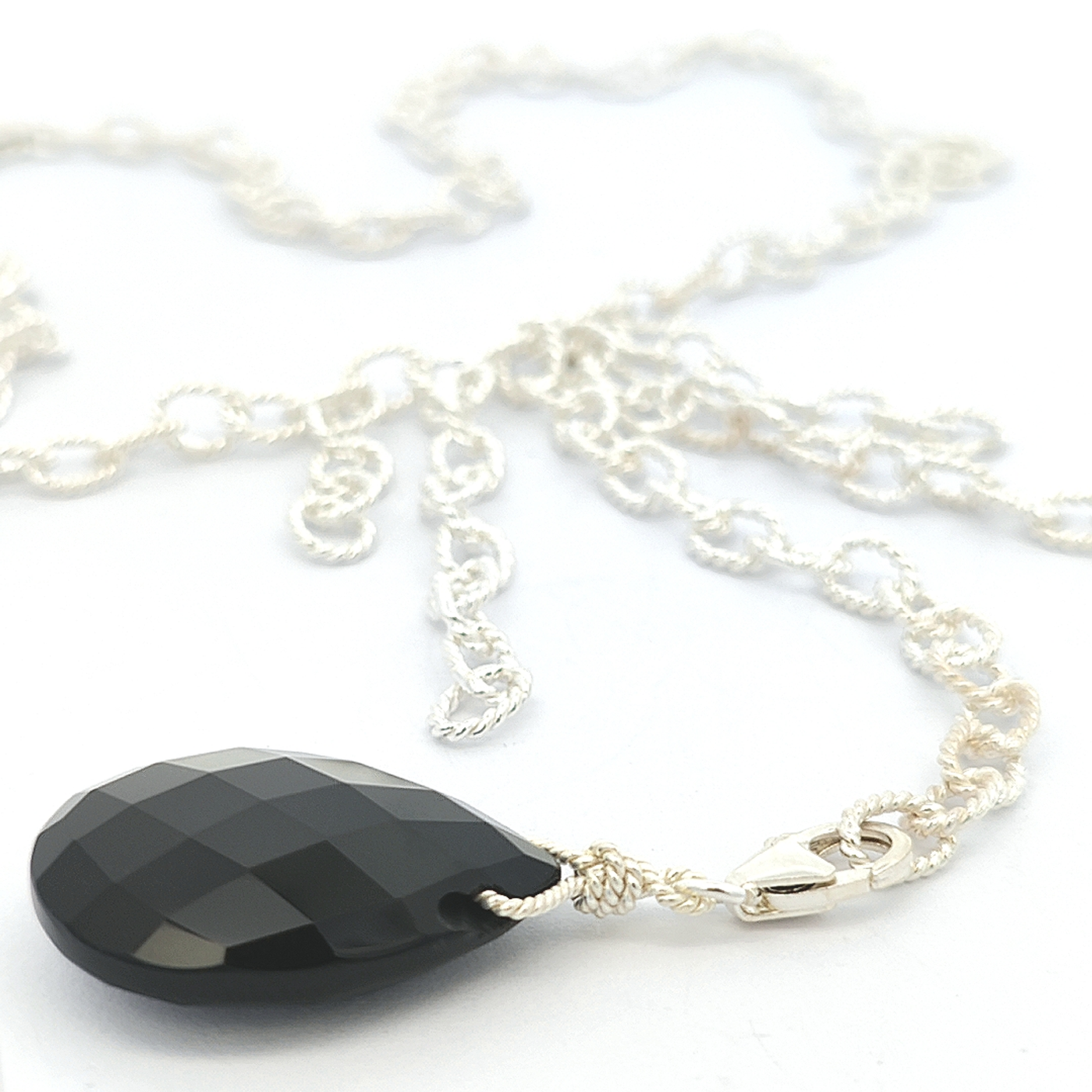 Black Onyx Pendant Necklace - Kiki - boothandbooth