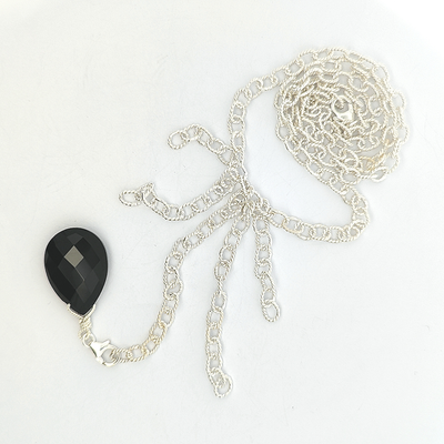 Black Onyx Pendant Necklace - Kiki - boothandbooth