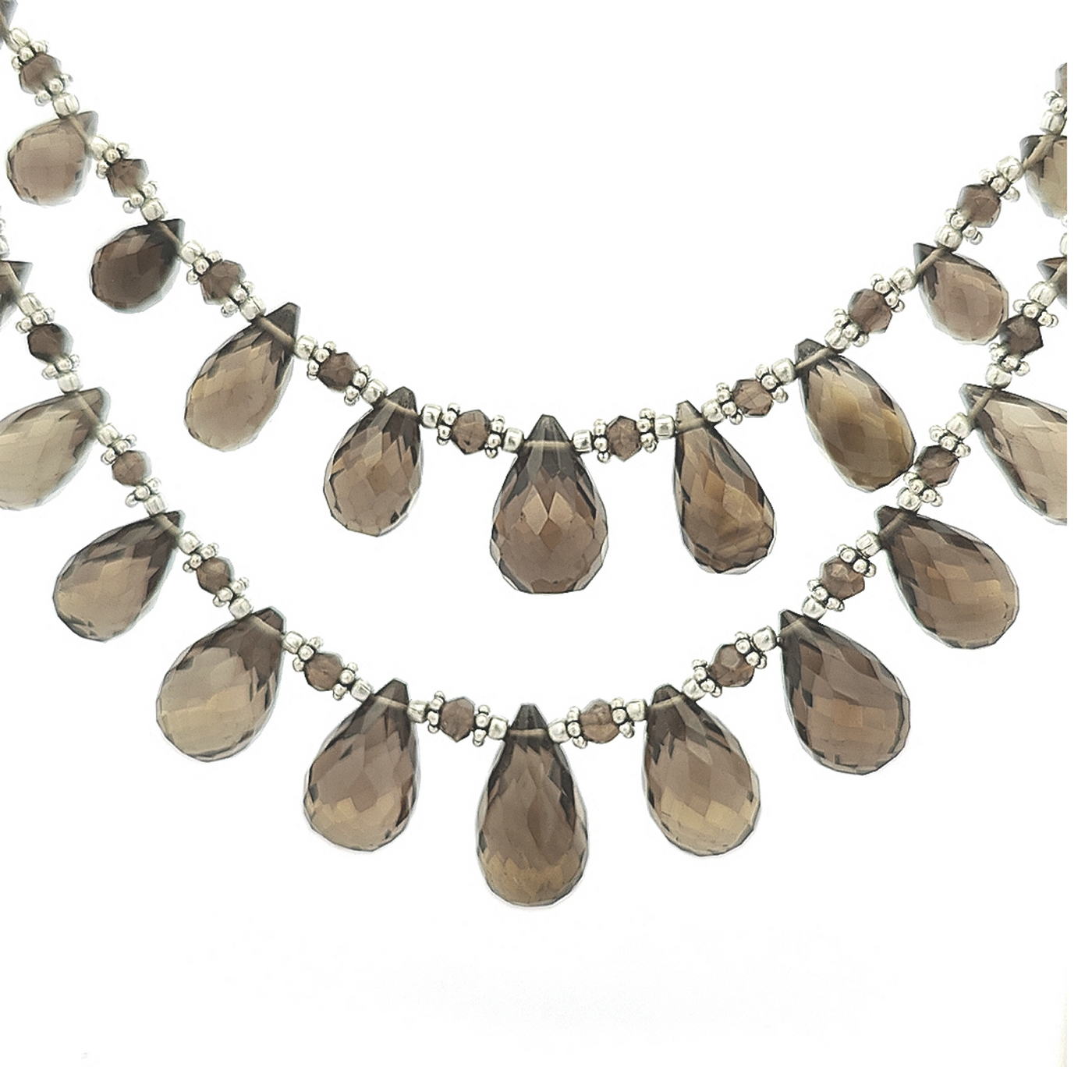 Smokey Quartz Bead Necklace - Lisette - boothandbooth