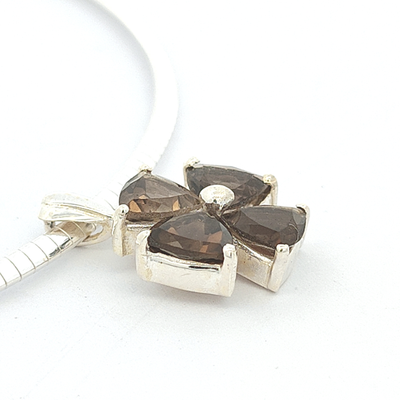 Smokey Quartz Pendant - Flora - boothandbooth