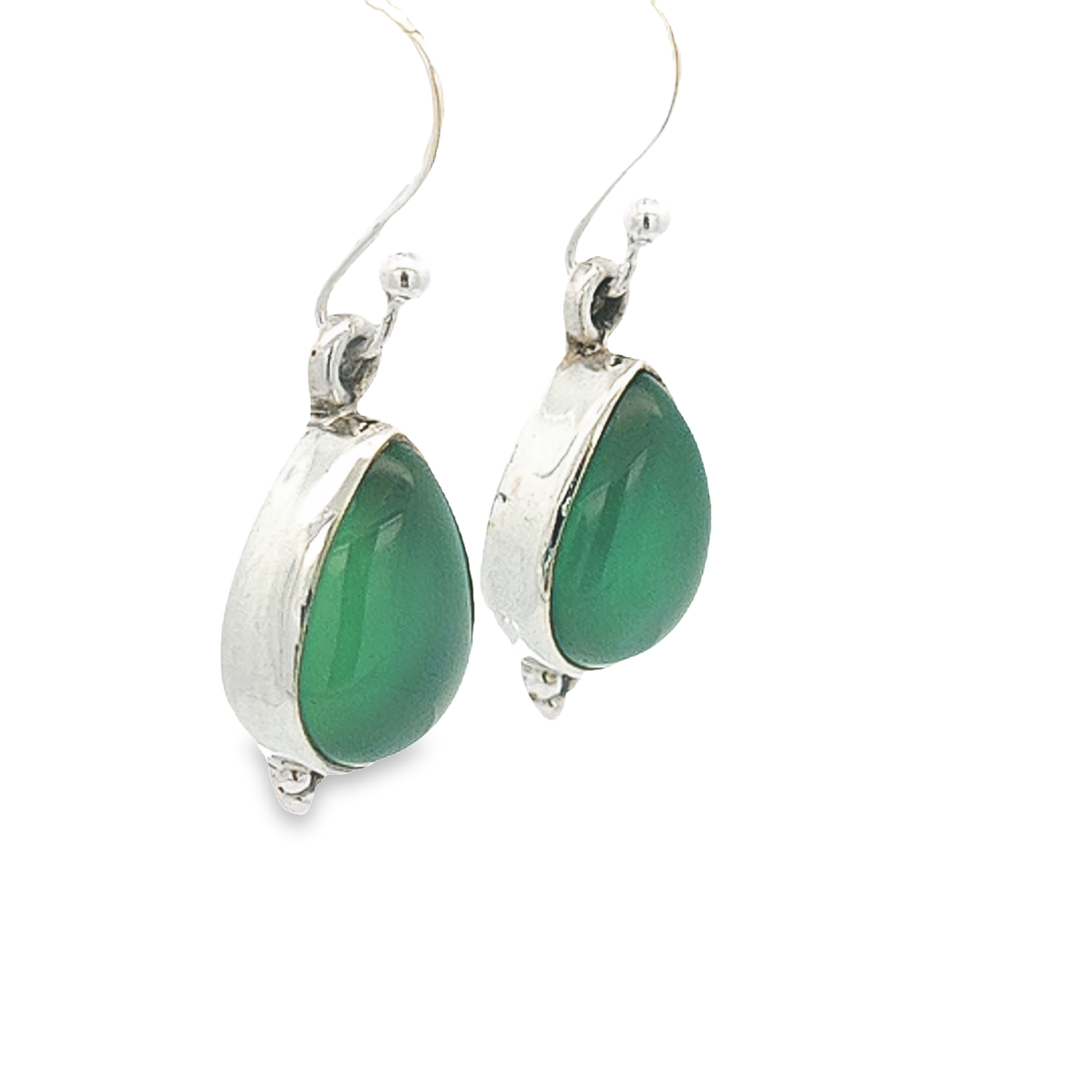 Green Onyx Tear Drop Earrings - Adelle - boothandbooth