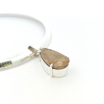 Gold Rutilated Quartz Pendant - Jocelyn - boothandbooth