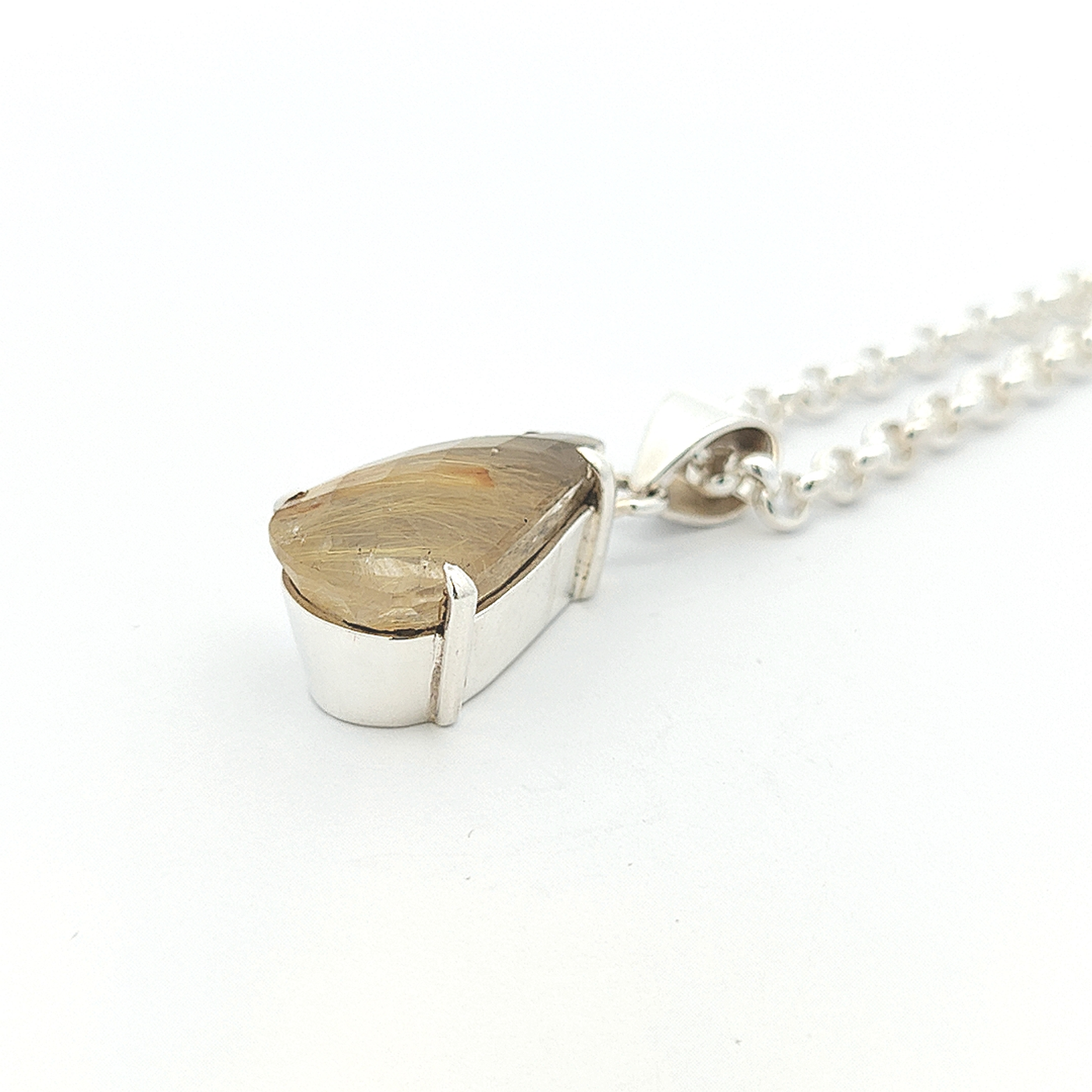 Gold Rutilated Quartz Pendant - Dawn - boothandbooth