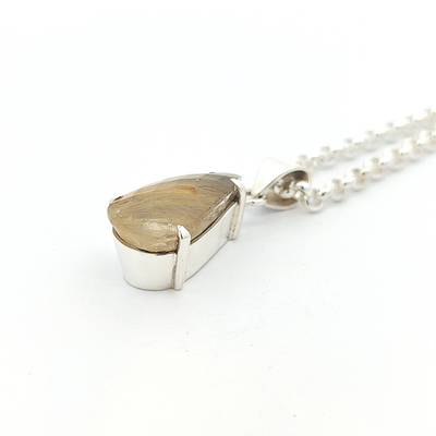 Gold Rutilated Quartz Pendant - Dawn - boothandbooth