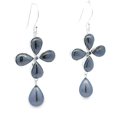 Haematite Earrings - Elizabeth - boothandbooth