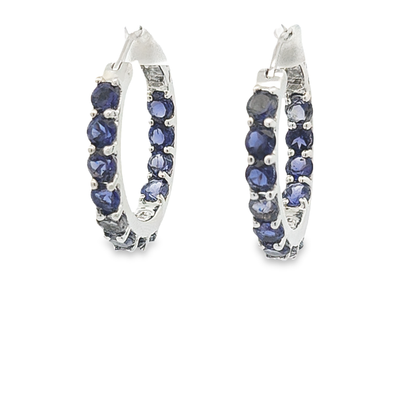 Iolite Hoop Earrings - Madeleine - boothandbooth