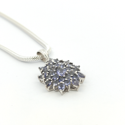 Iolite and Sterling Silver Pendant - Tilda - boothandbooth