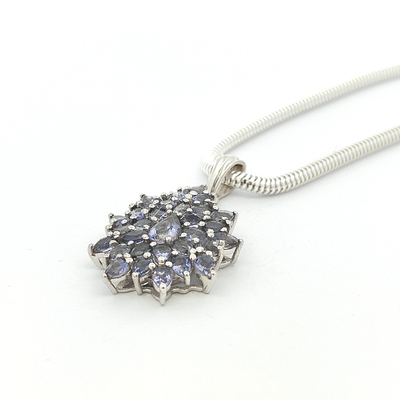 Iolite and Sterling Silver Pendant - Tilda - boothandbooth
