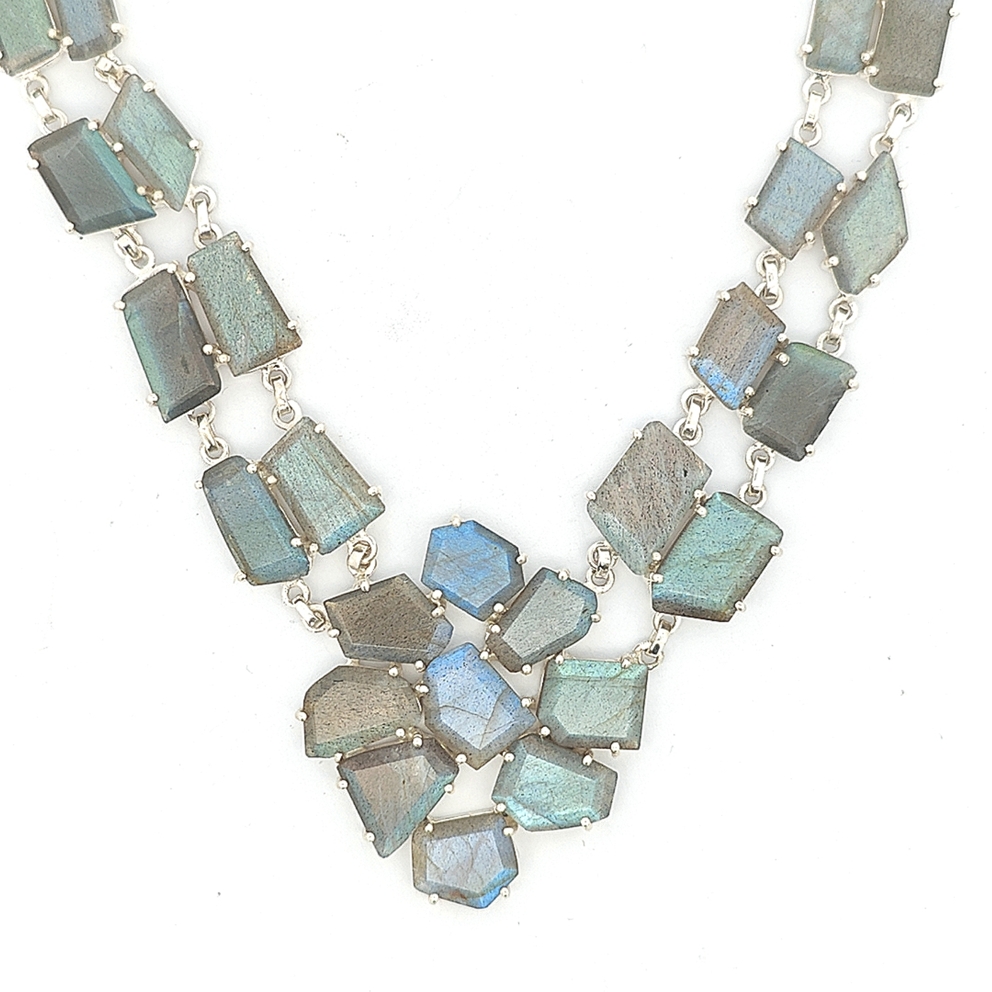 Labradorite Cluster Necklace - Helena - boothandbooth