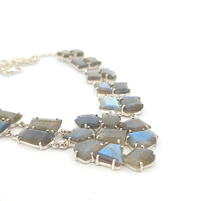 Labradorite Cluster Necklace - Helena - boothandbooth