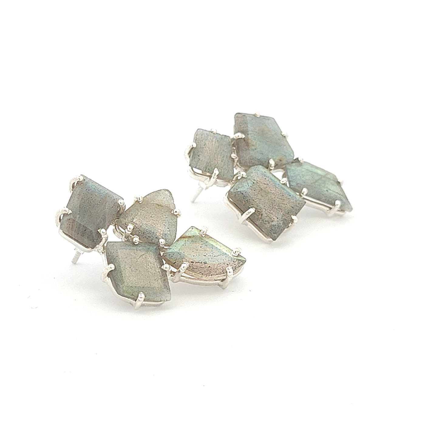 Labradorite Cluster Earrings - Amelie - boothandbooth