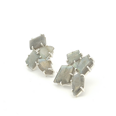 Labradorite Cluster Earrings - Amelie - boothandbooth