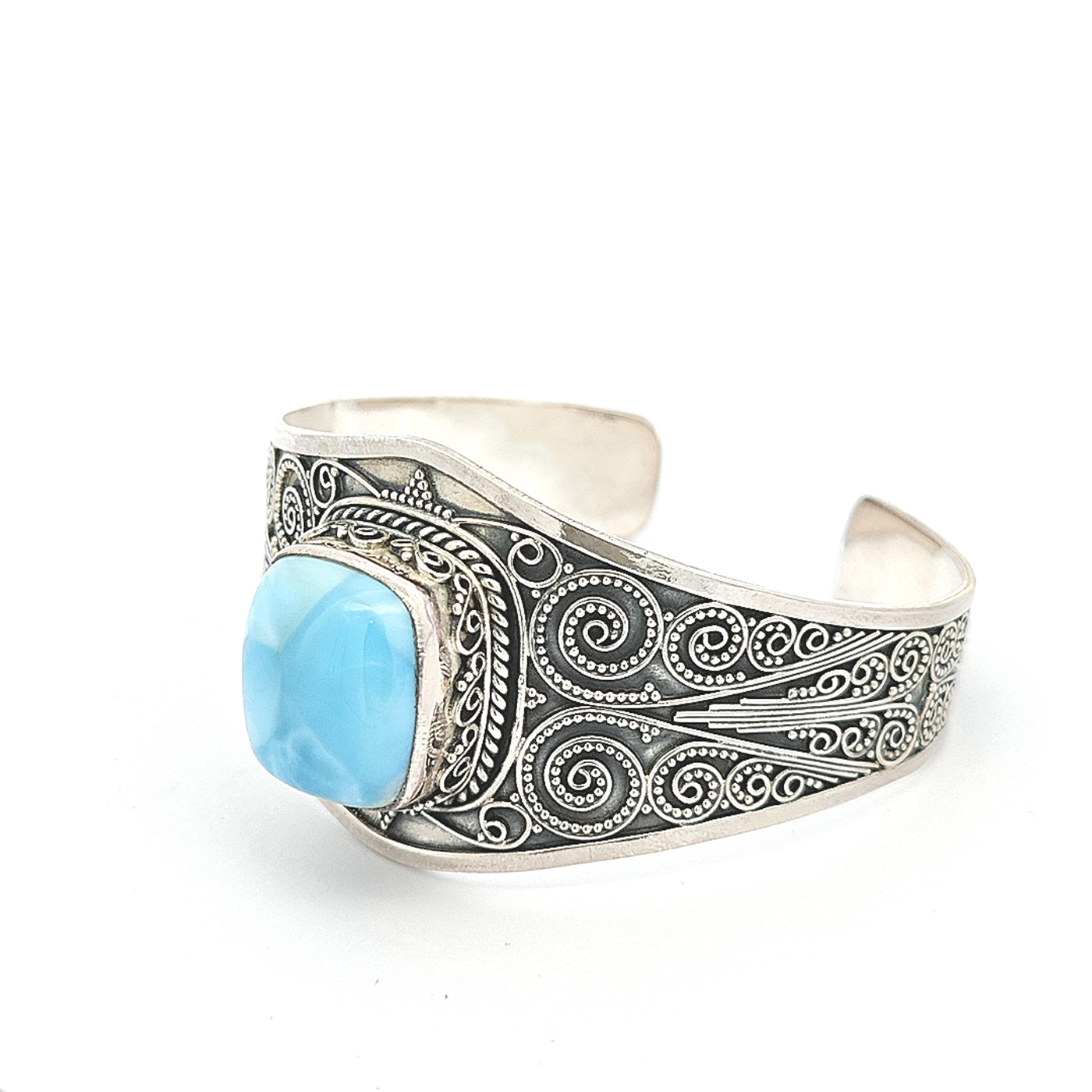 Larimar and Sterling Silver Cuff Bracelet - Fay - boothandbooth