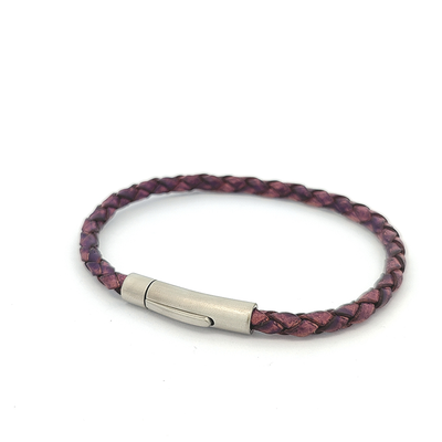 Purple Leather Bracelet - Stravinsky - boothandbooth