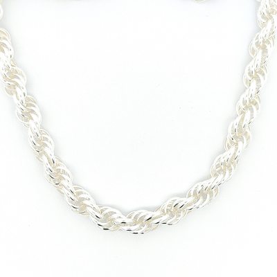 Sterling Silver Links Necklace- Width 11mm - boothandbooth