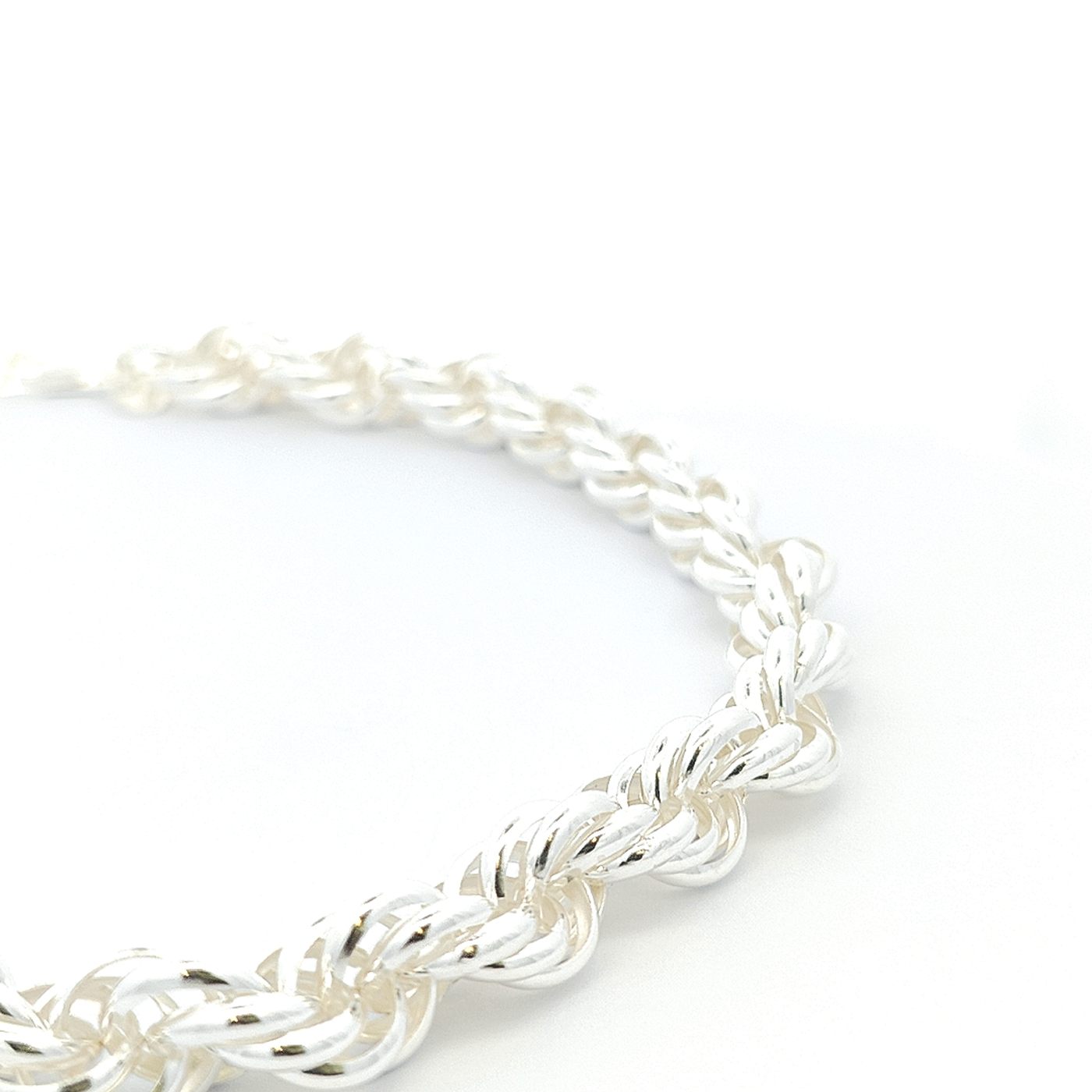 Sterling Silver Links Necklace- Width 11mm - boothandbooth