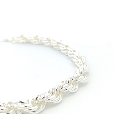 Sterling Silver Links Necklace- Width 11mm - boothandbooth