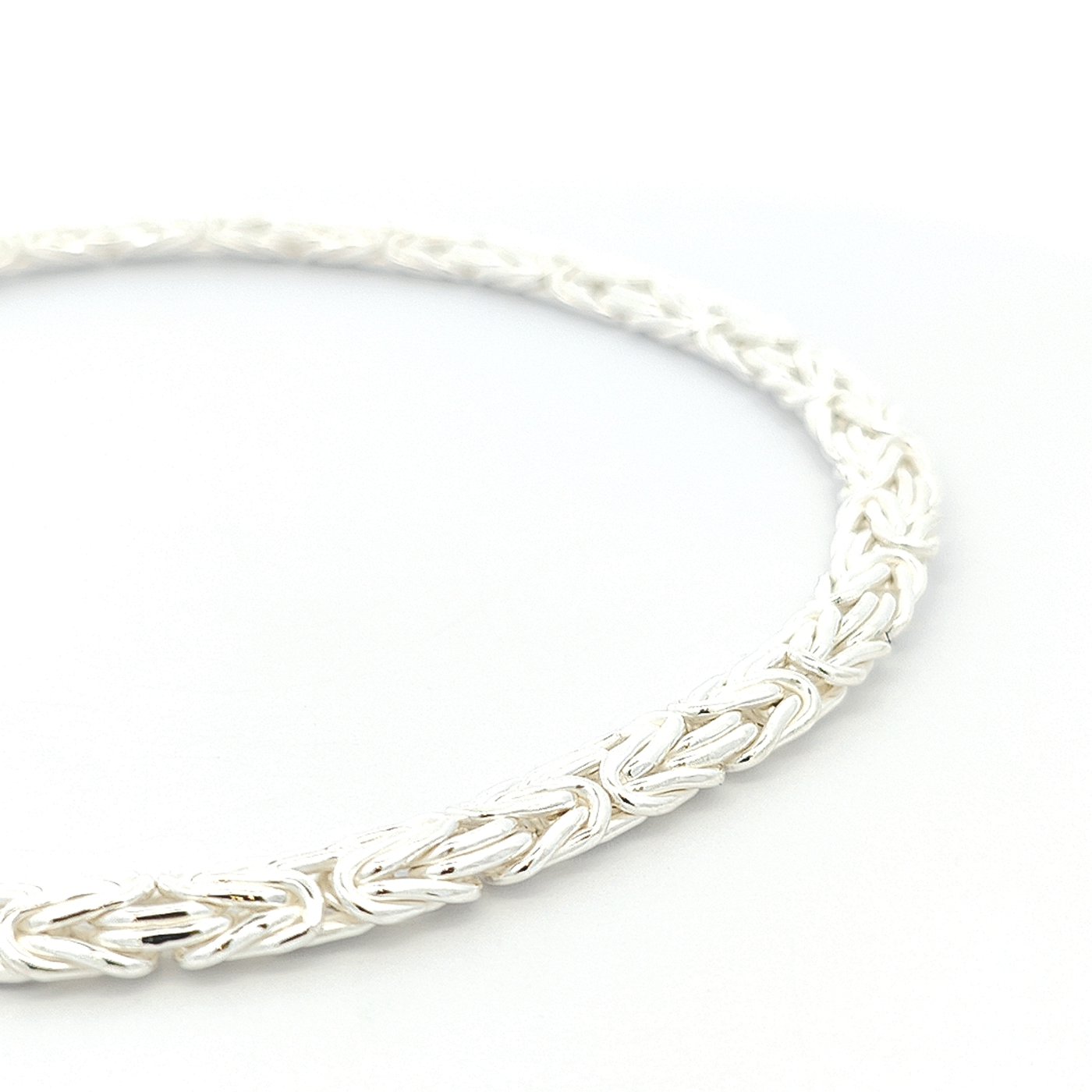 Oval Silver Byzantine Necklace, Width 9mm - boothandbooth