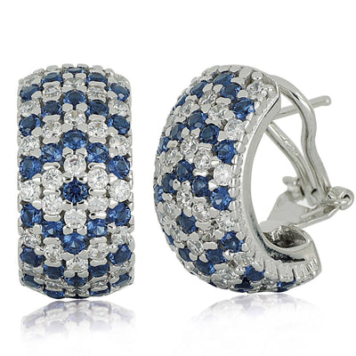 Earrings in rhodium-plated 925 silver with pave of white and coloured zircons - boothandbooth