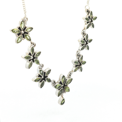 Peridot Star Flower Necklace - Monica - boothandbooth