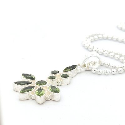 Peridot Silver Pendant - Frances - boothandbooth