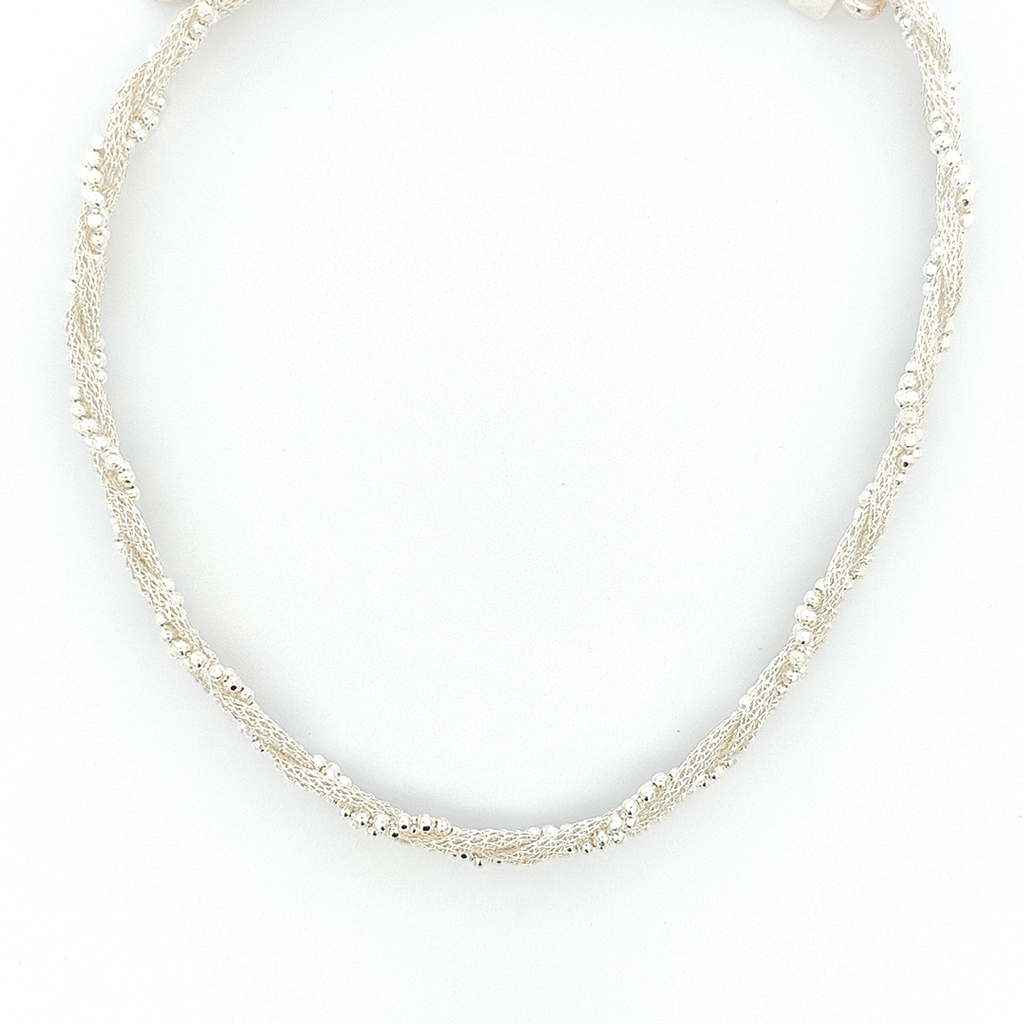 Silver mesh 2025 choker necklace