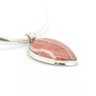 Large Rhodochrosite Pendant - Delfina - boothandbooth