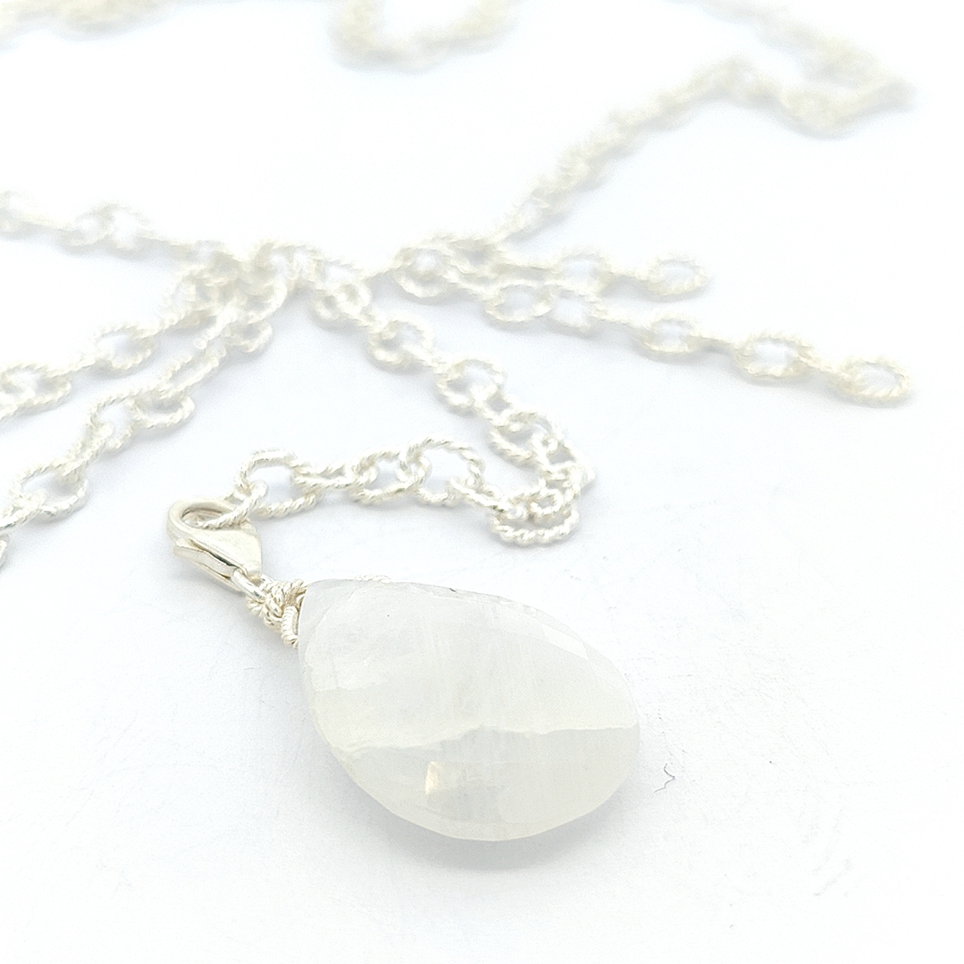 Rainbow Moonstone Pendant Necklace - Kiki - boothandbooth