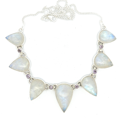 Rainbow Moonstone Necklace - Clarice - boothandbooth