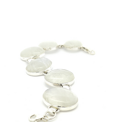 Rainbow Moonstone and Sterling Silver Bracelet - Florence - boothandbooth